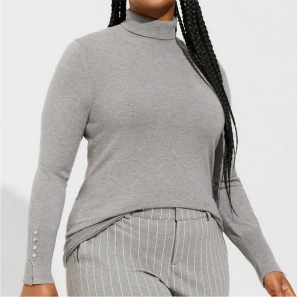 Torrid Everyday Soft Pullover Turtleneck Sweater Heather Grey Plus Size 2 NWT - Picture 1 of 13